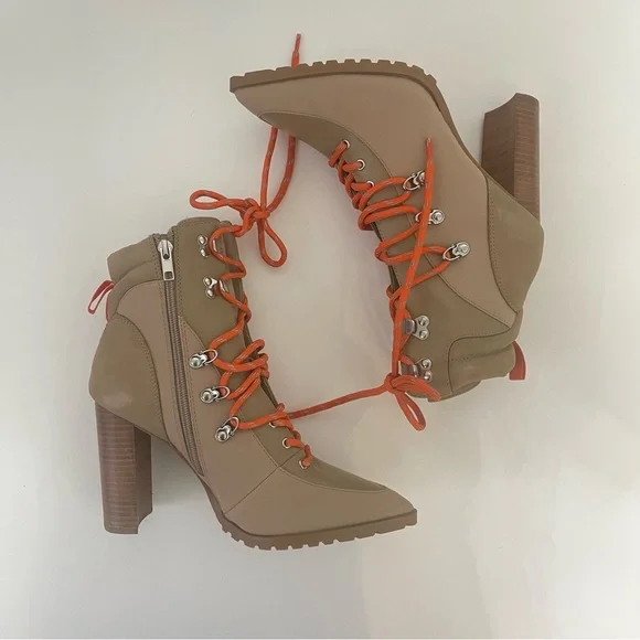 Steve Madden Kare Lace-Up Boot In Sand Multi Color - New In Box - Reemoly